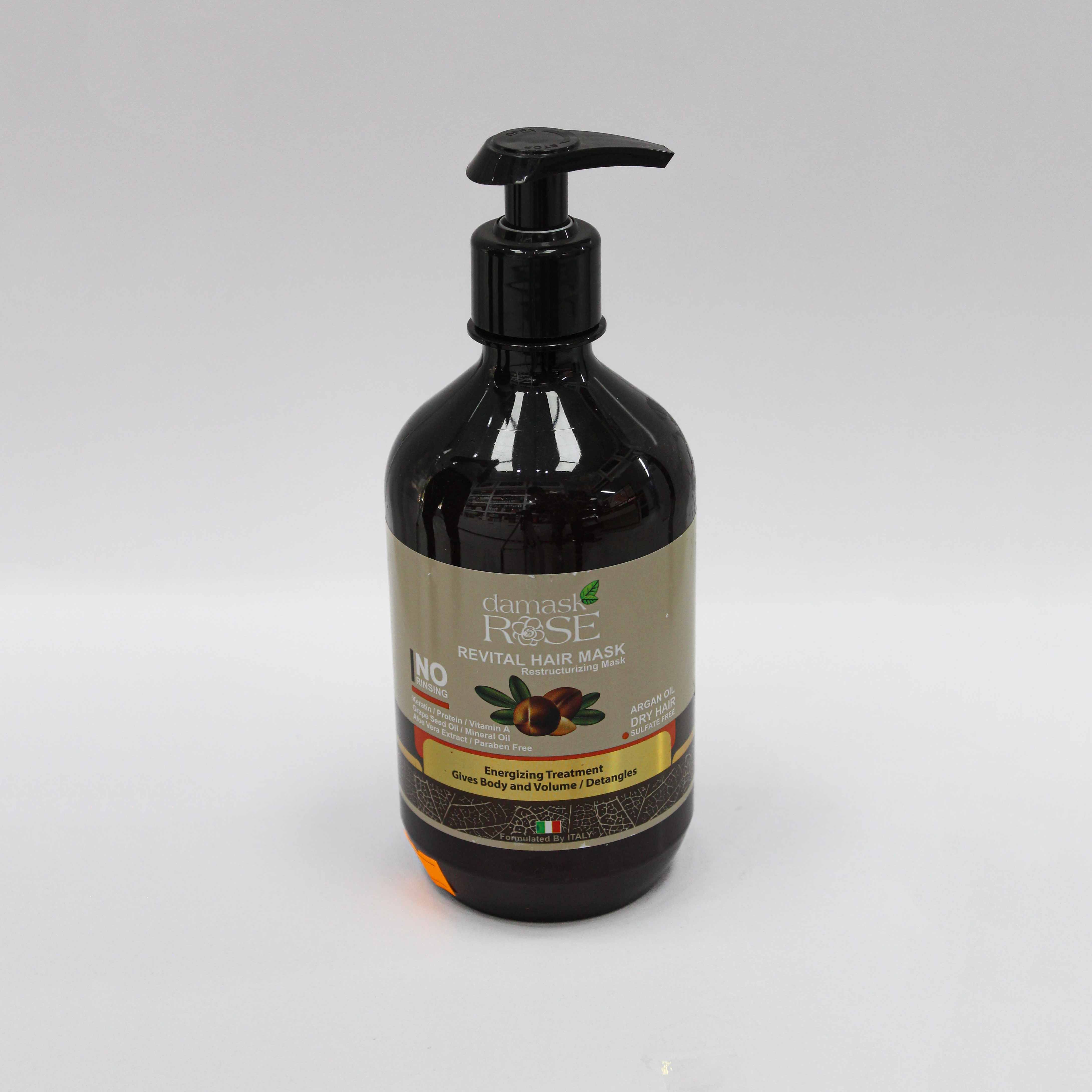 ماسک مو بدون نیاز به آبکشی ( خارج حمام ) داماسک رُز مدل آرگان حجم 500 میلی لیتر