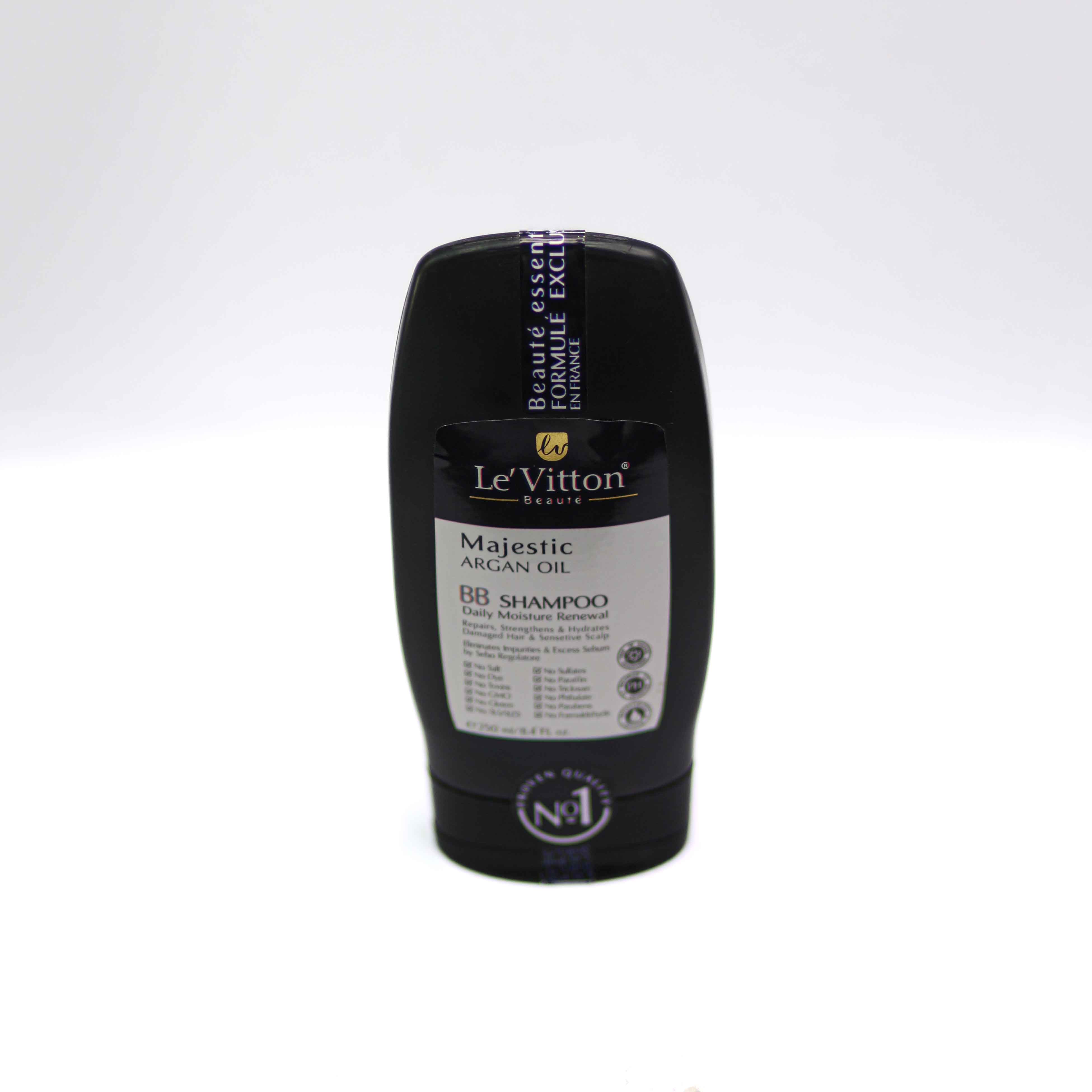 لویتون شامپو مو مدل BB حاوی روغن آرگان و کراتین مناسب موهای خشک و آسیب دیده حجم 250 میلی لیتر